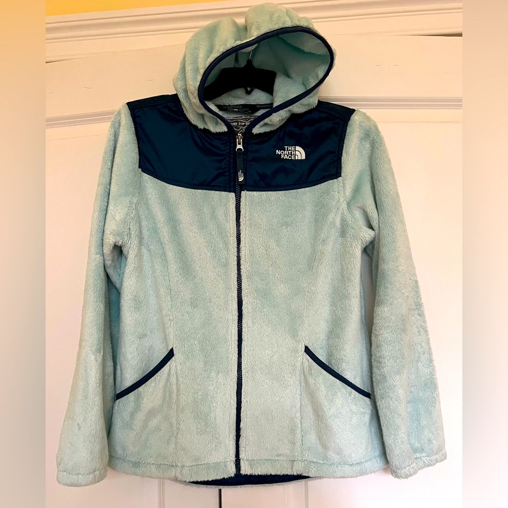 Teal blue and navy North Face Jacket